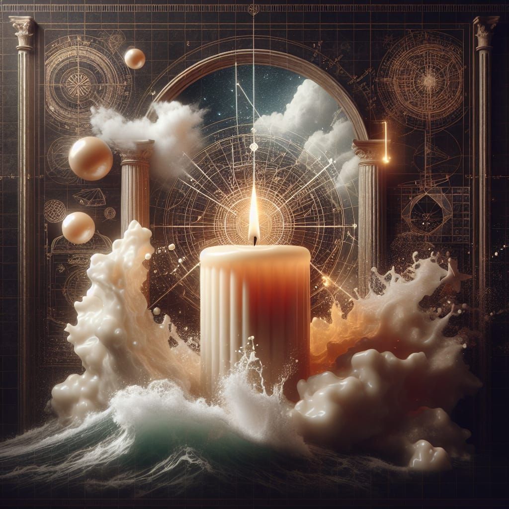 Antique Perfume Ad: Sea Candle with Star Charts