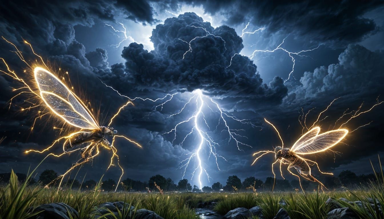 Ethereal Lightning Bugs Control a Thunderstorm