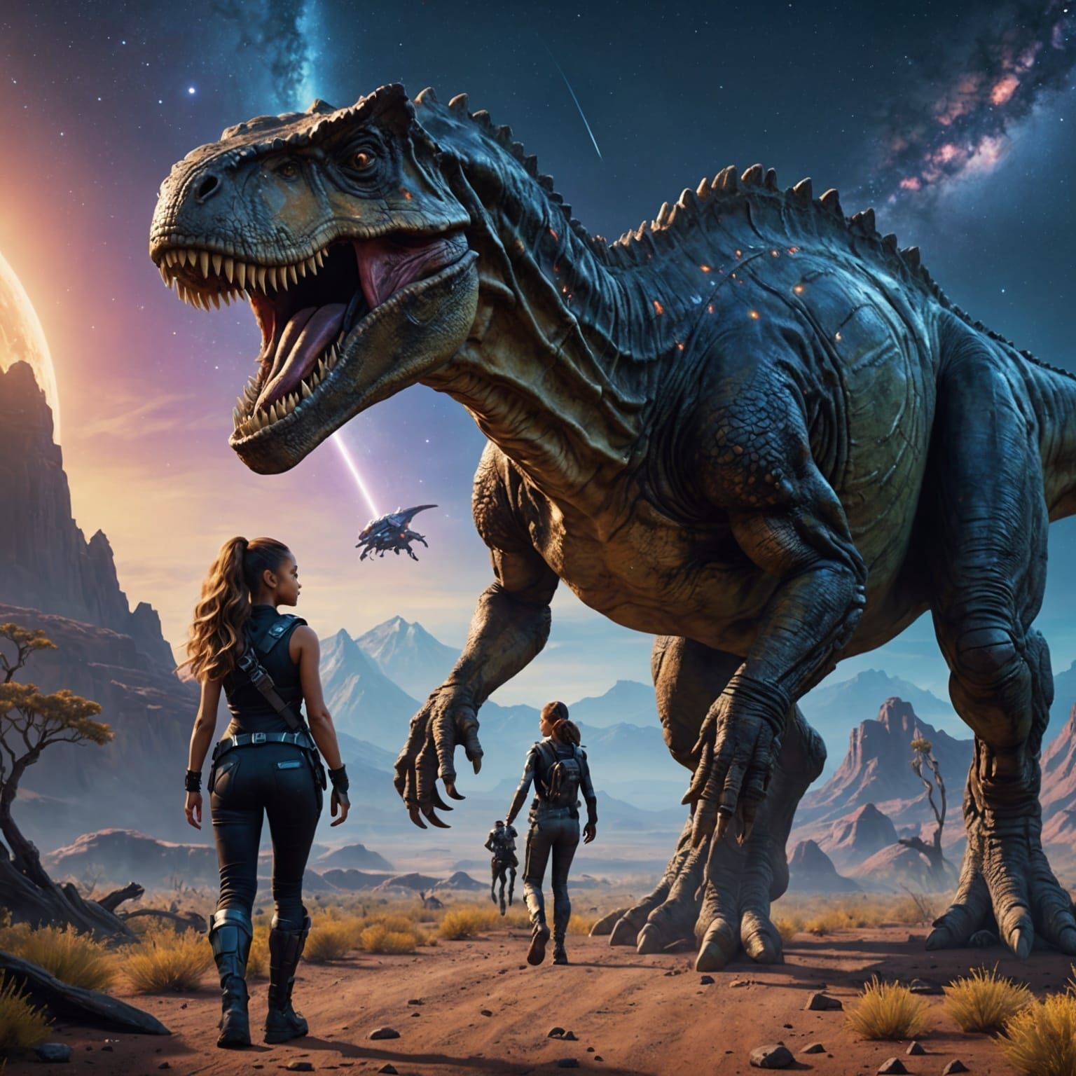 Ariana Grande Walks a T-Rex in Andromeda Galaxy