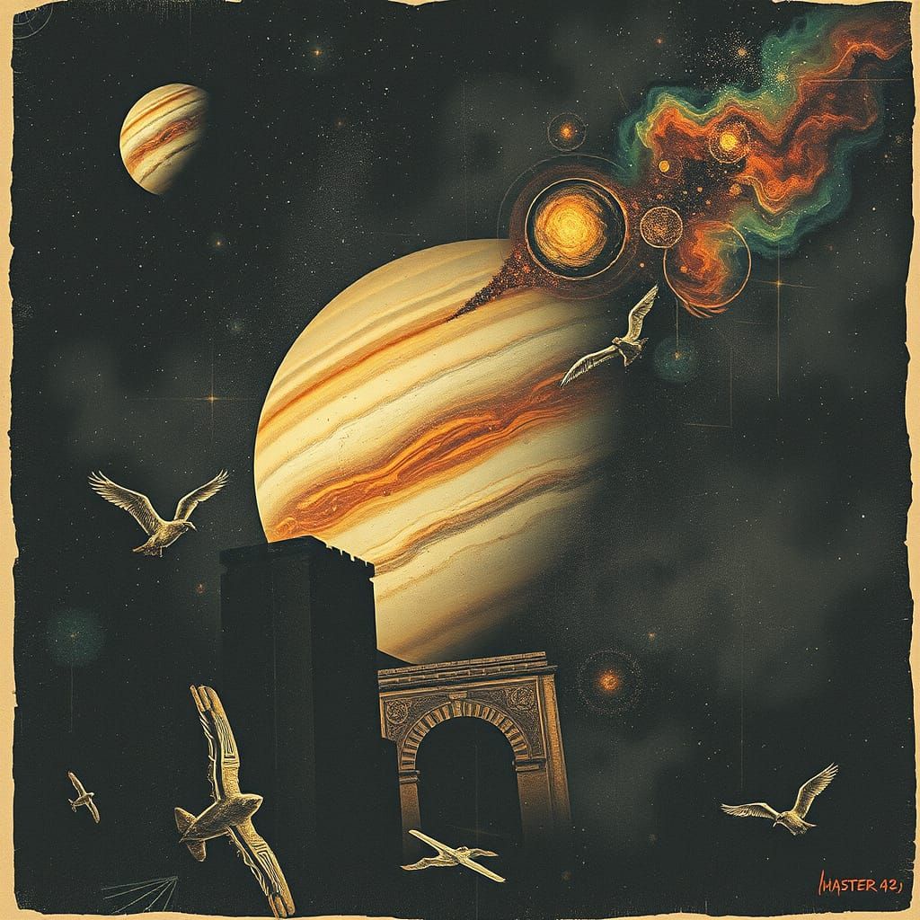 Vintage Surreal Universe Poster Art