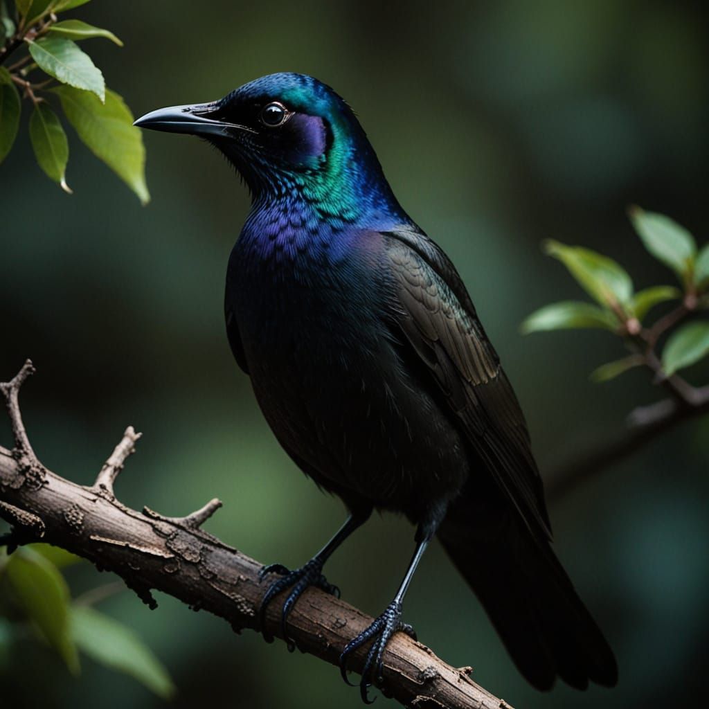 Grackle Bird Photography With Intense Stare