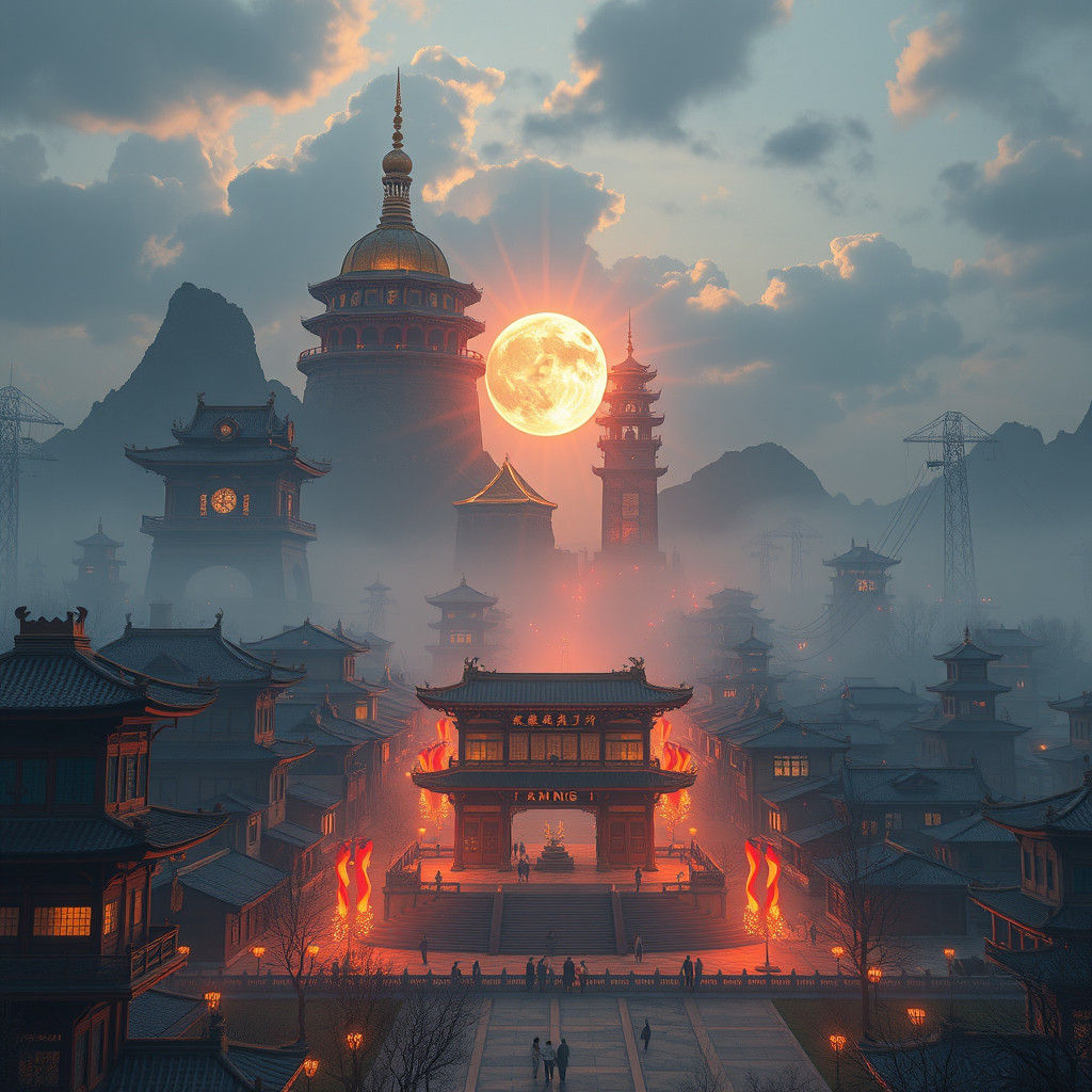 Yin and Yang Cats in Hyperrealistic Style