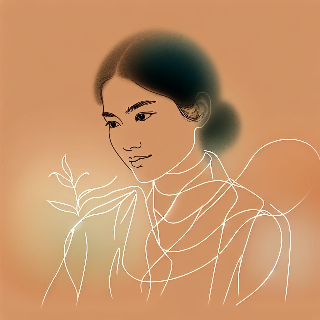 Minimalist Portrait of South Asian Woman