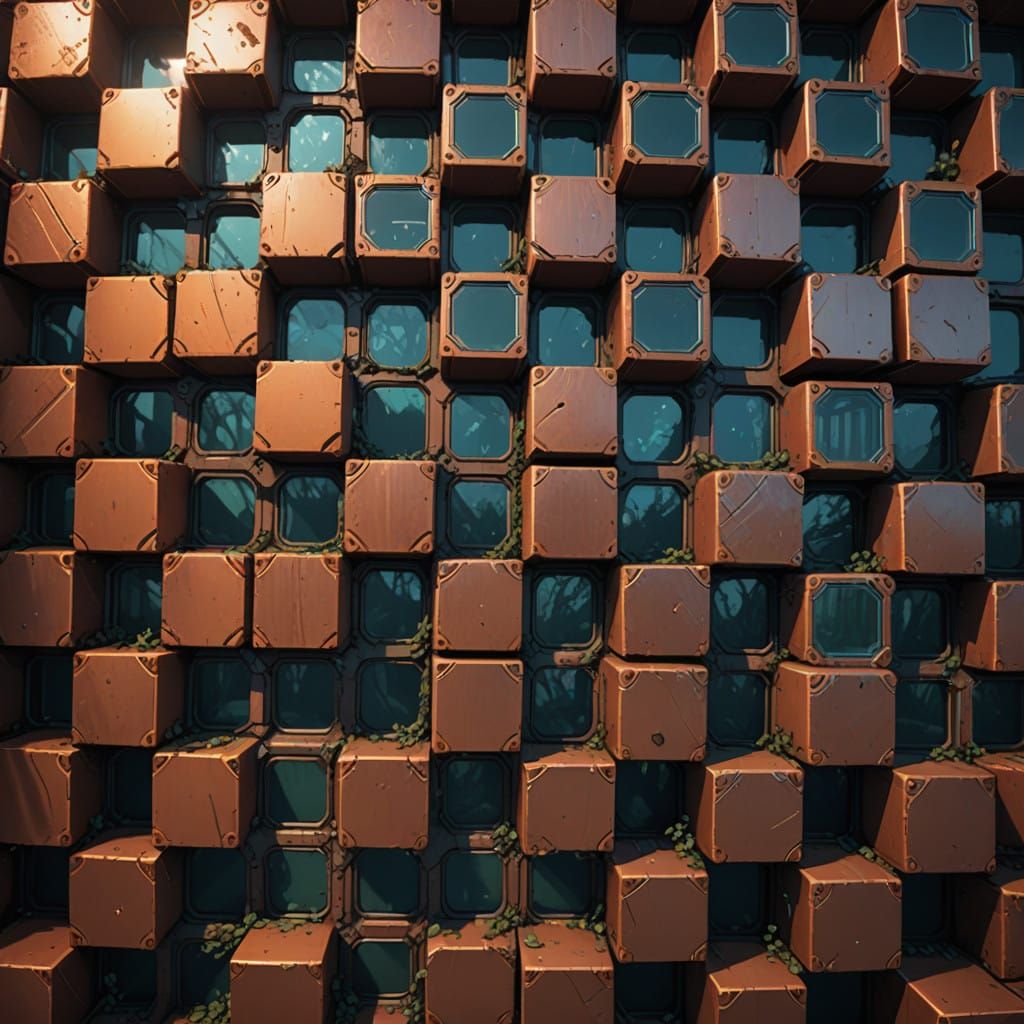 Surreal Copper Architecture in Vibrant Fantasy Style