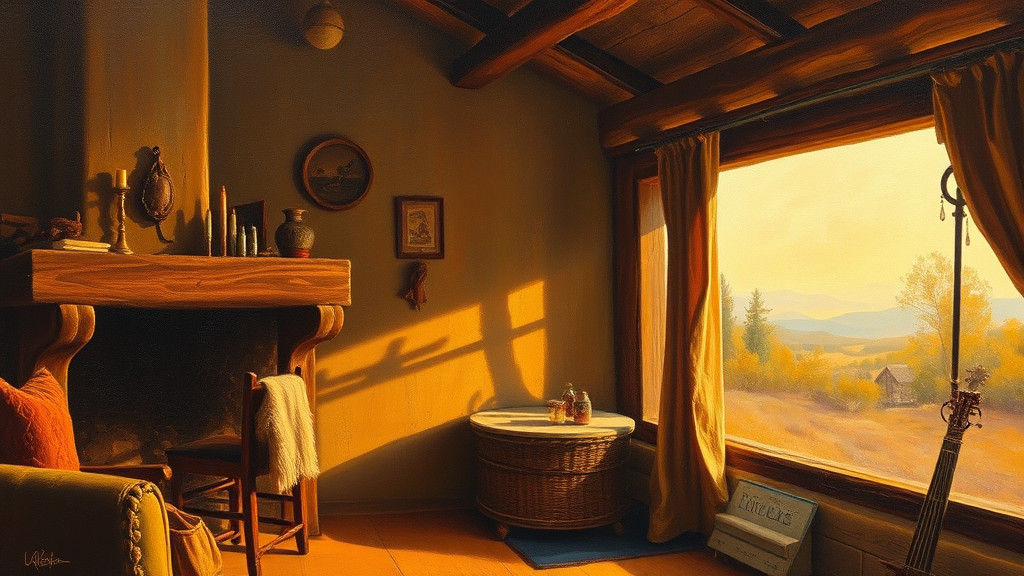 Idyllic Landscape Painting in American Realism Style