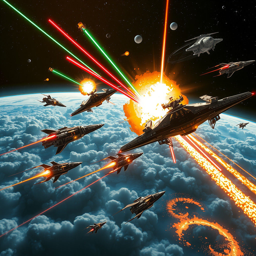 Epic Sci-Fi Space Battle Over Alien World