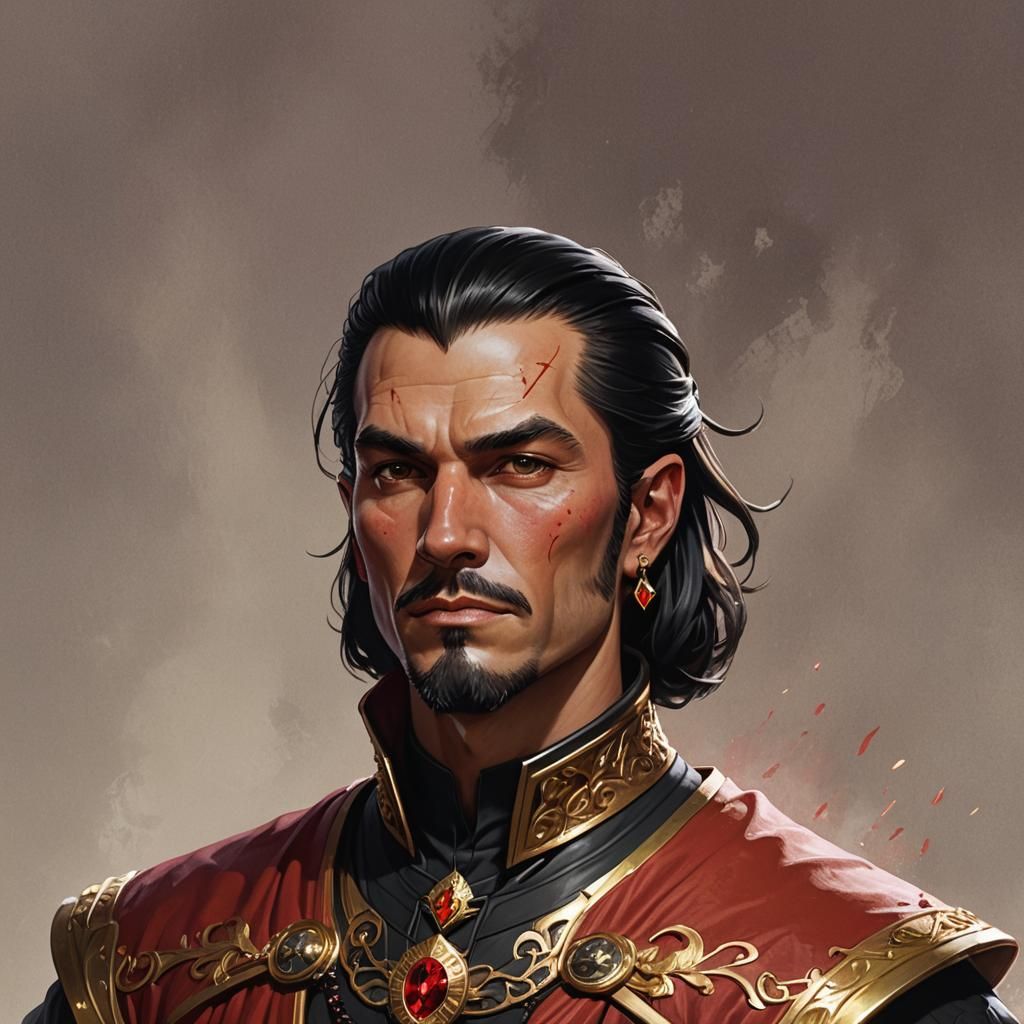 D&D Rich Nobleman Portrait in Hyperrealistic Style