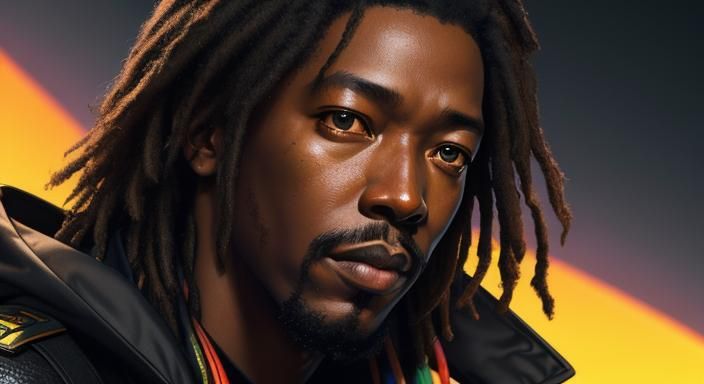 Hyperrealistic Portrait of Peter Tosh with Dramatic Lighting