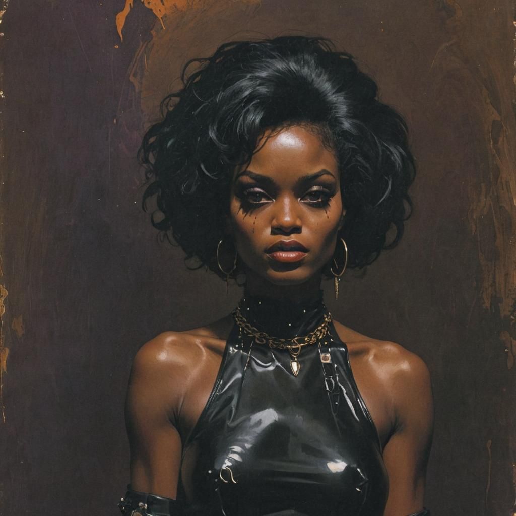 1970s Black British Punk Girl in Grimdark Pulp Style