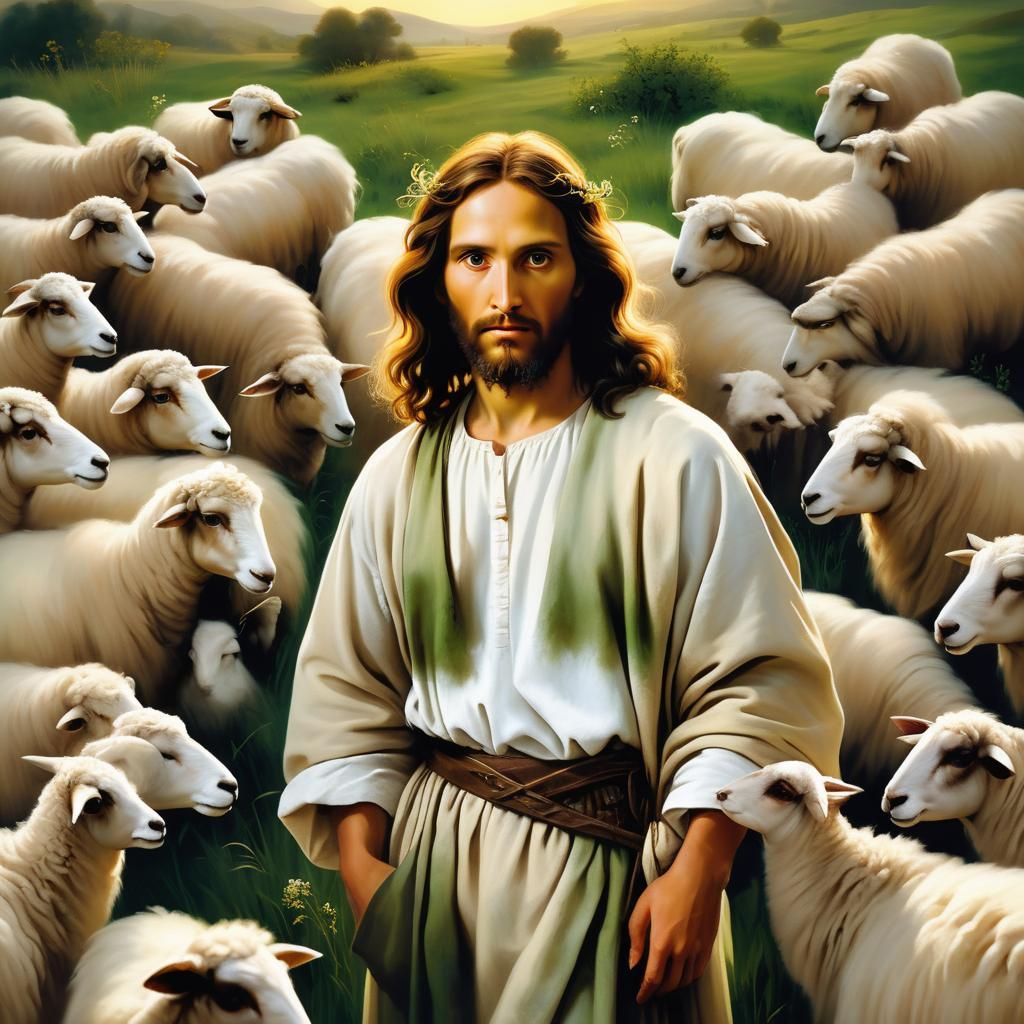 Jesus in a Verdant Meadow, Renaissance Masterpiece