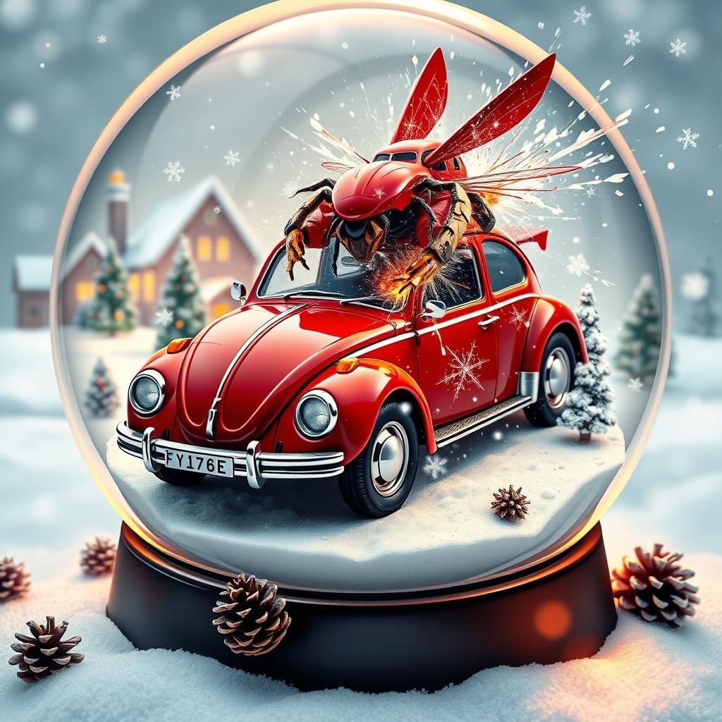Bumblebee Transformer Rescues Beetle in Snow Globe
