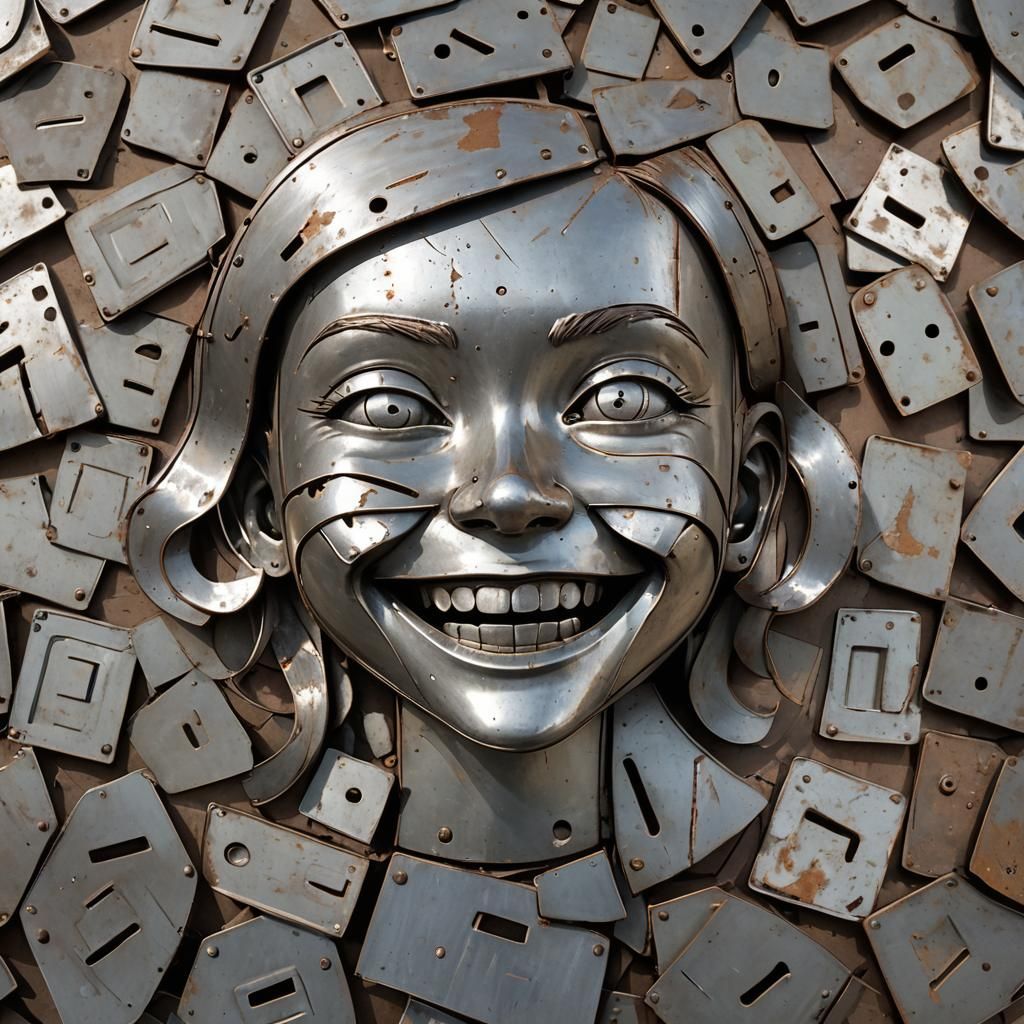 Smiling Metal Girl: A Cyborg Portrait