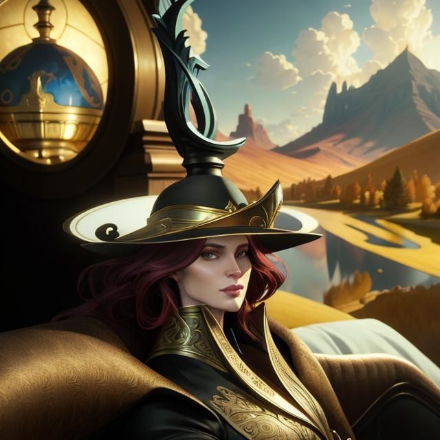 Antique Music Box Globe in 1800s Oil Painting Style