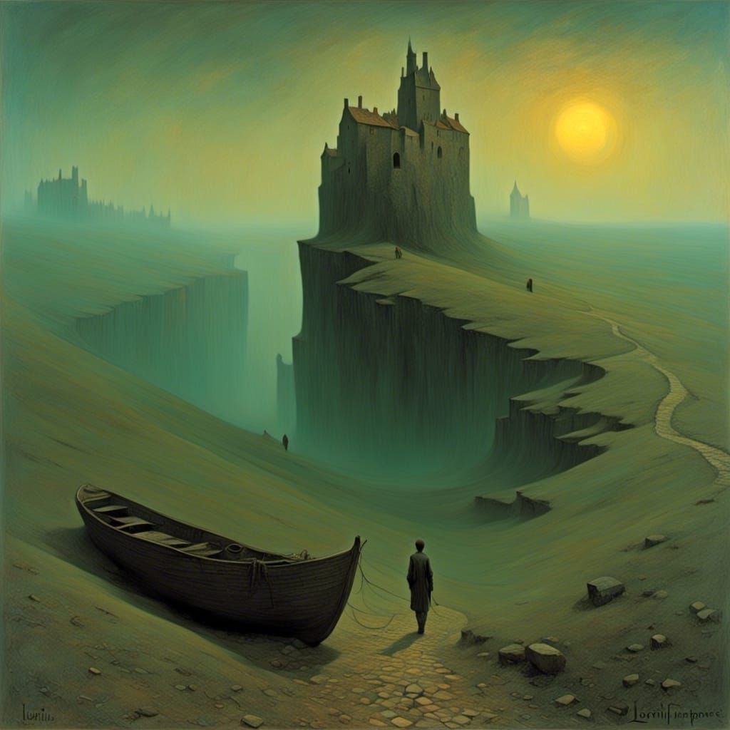 Nightmarish Dreamscape in Beksinski Style