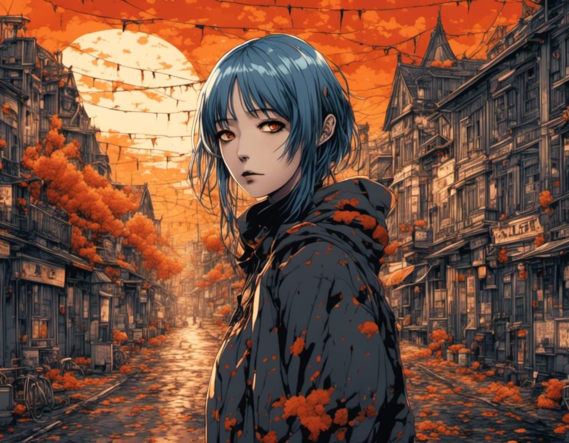 Emo-Gothic Music Video Scene in Bold Colors