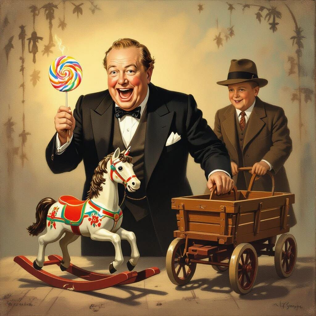 Churchill's Whimsical Moment: Lighting a Rocking Horse