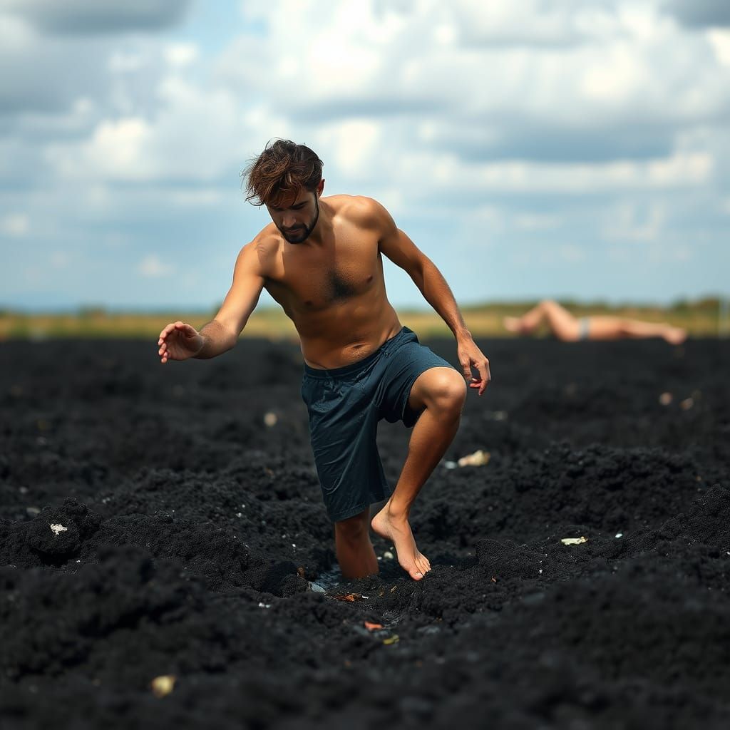 Man Trapped in Tar Pit