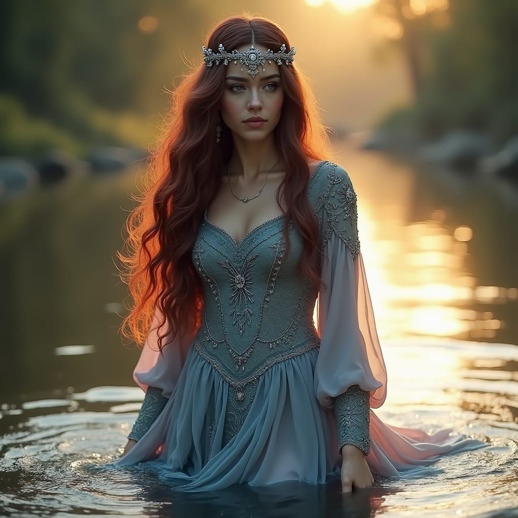 Celtic Goddess Clota Emerges from the River Clyde