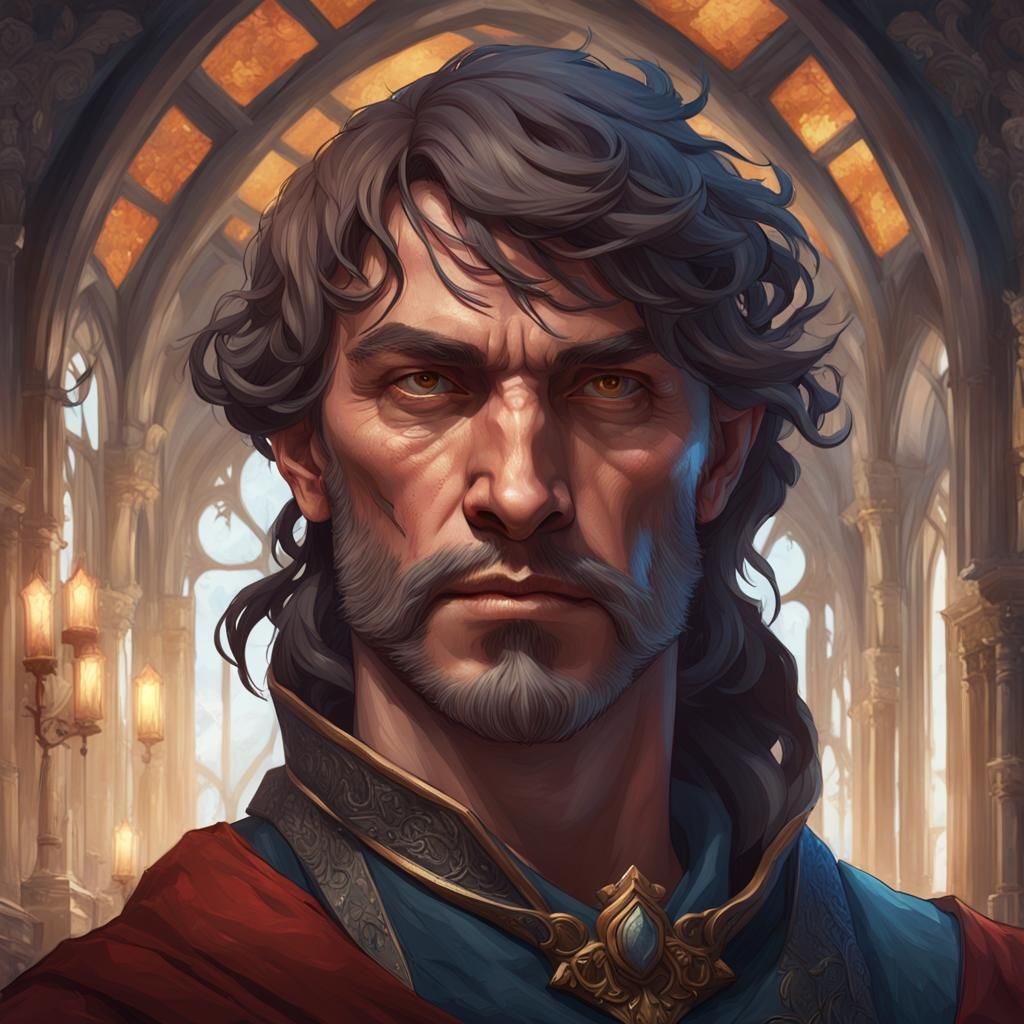 Medieval Innkeeper Portrait in Dark Fantasy Style