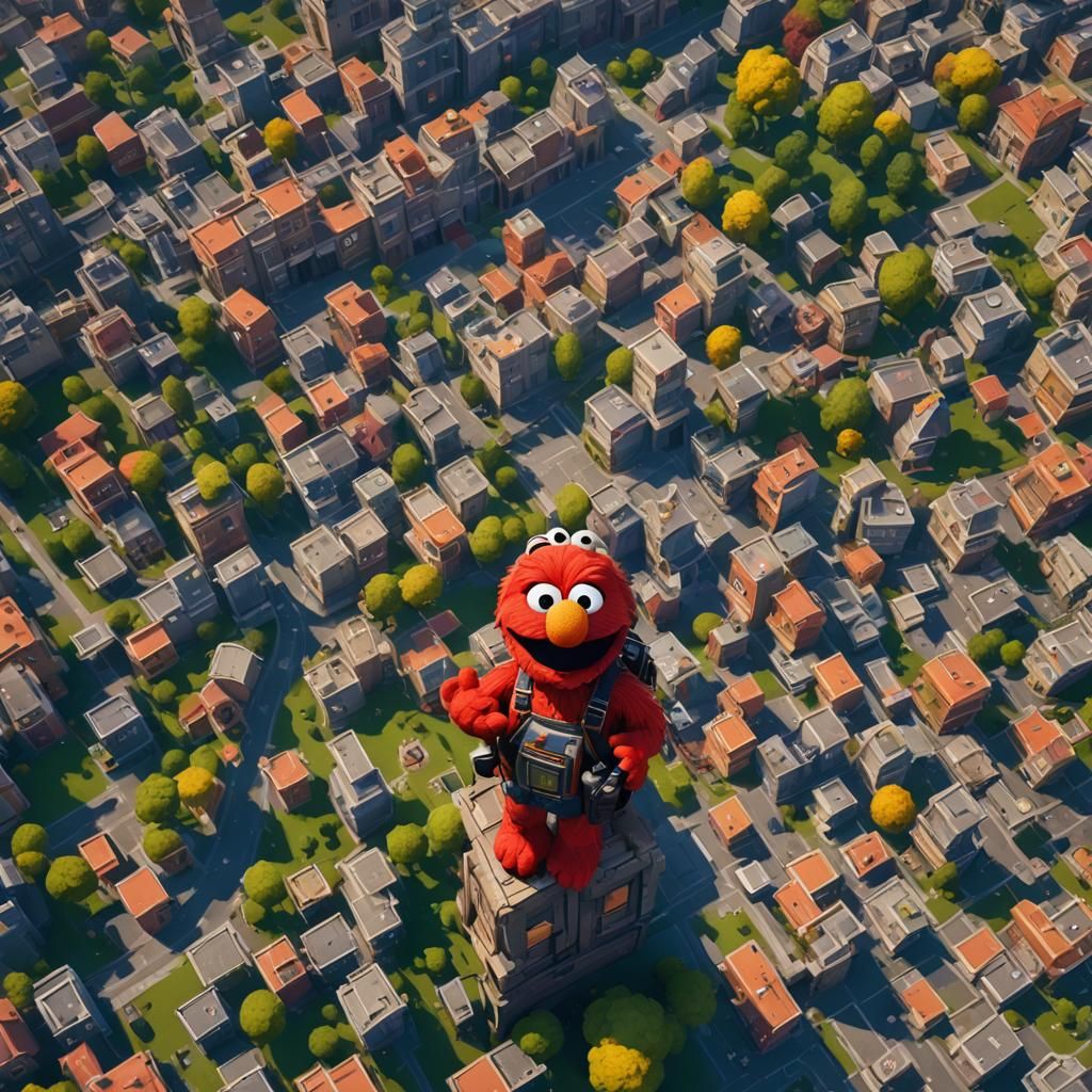 Elmo as Fortnite Character: Detailed Concept Art