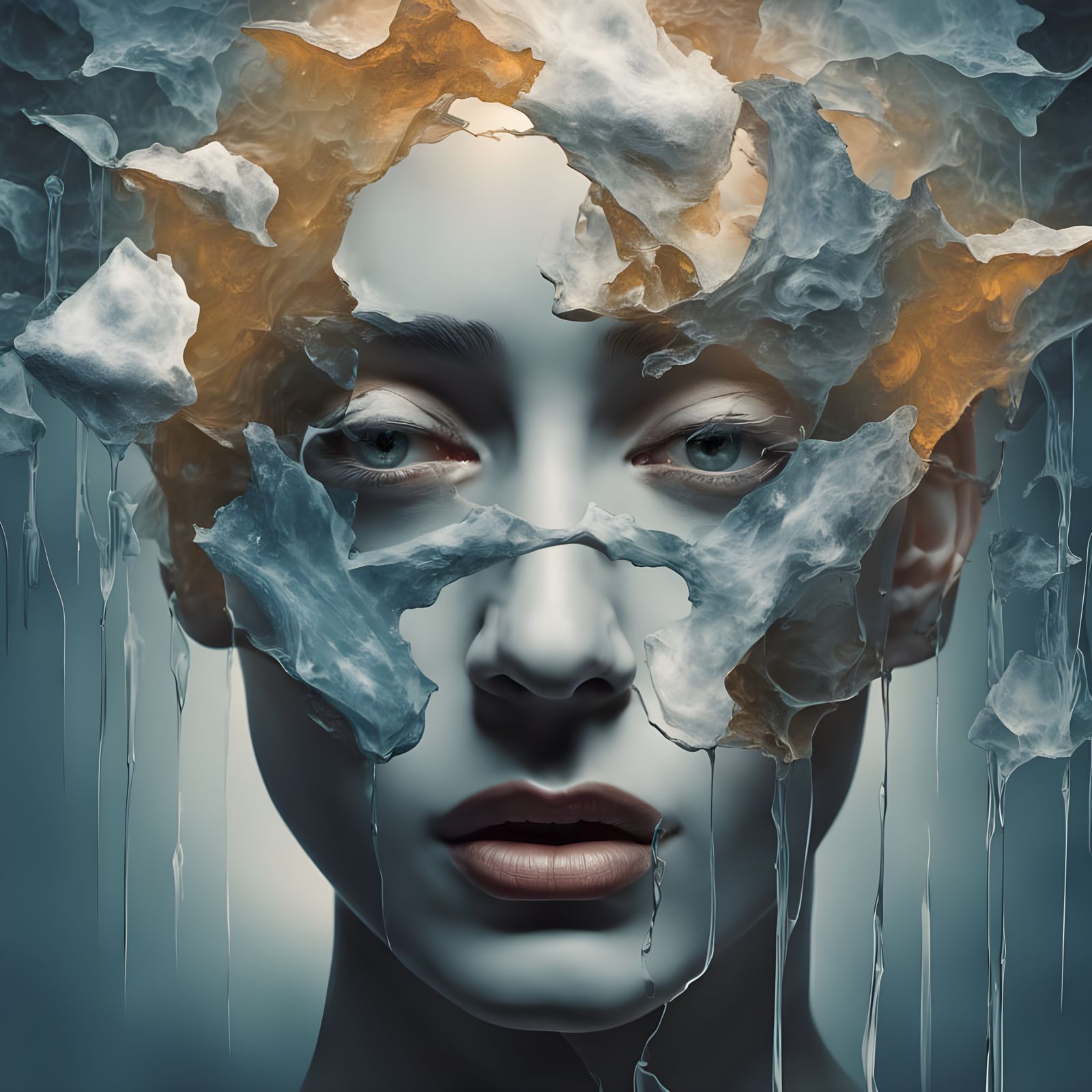 Dreamlike Fragmentation in a Dark, Misty Atmosphere