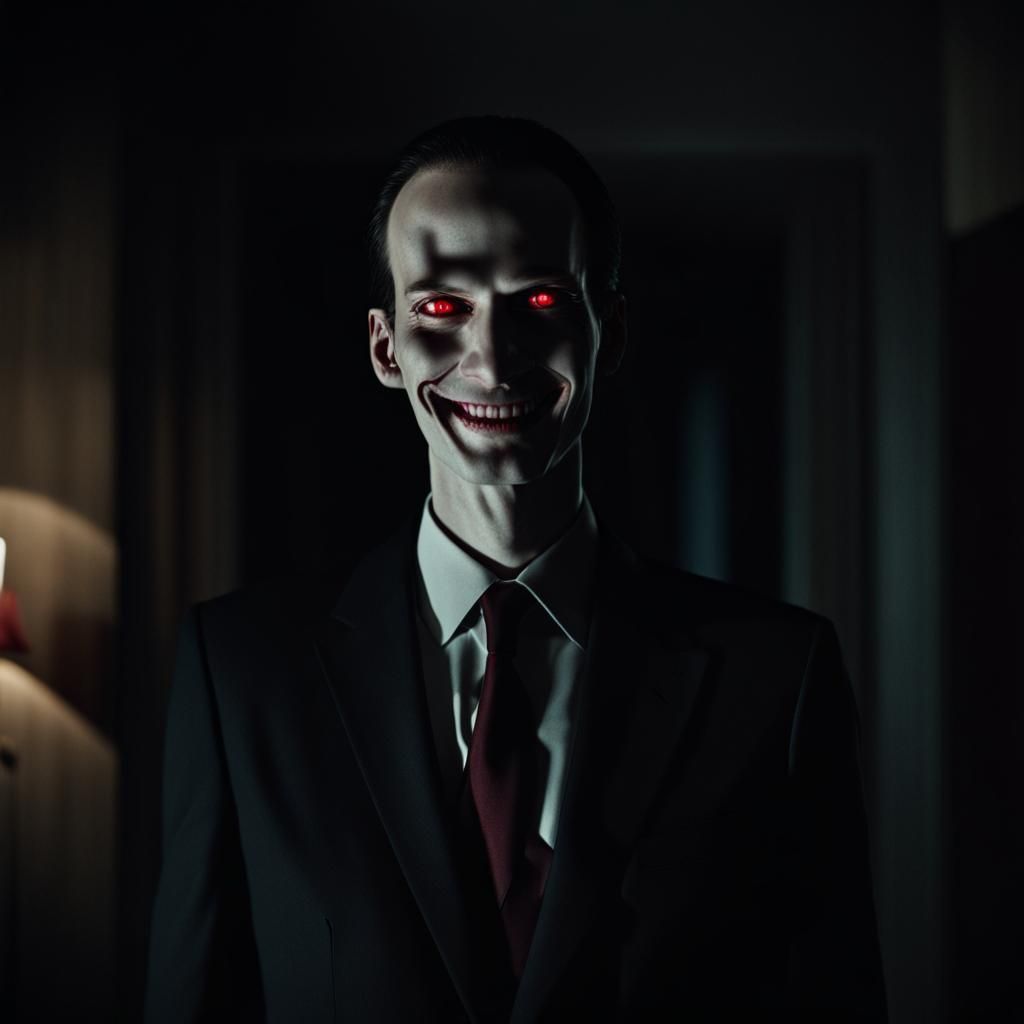 Sinister Horror Villain in Dark, Moody Atmosphere