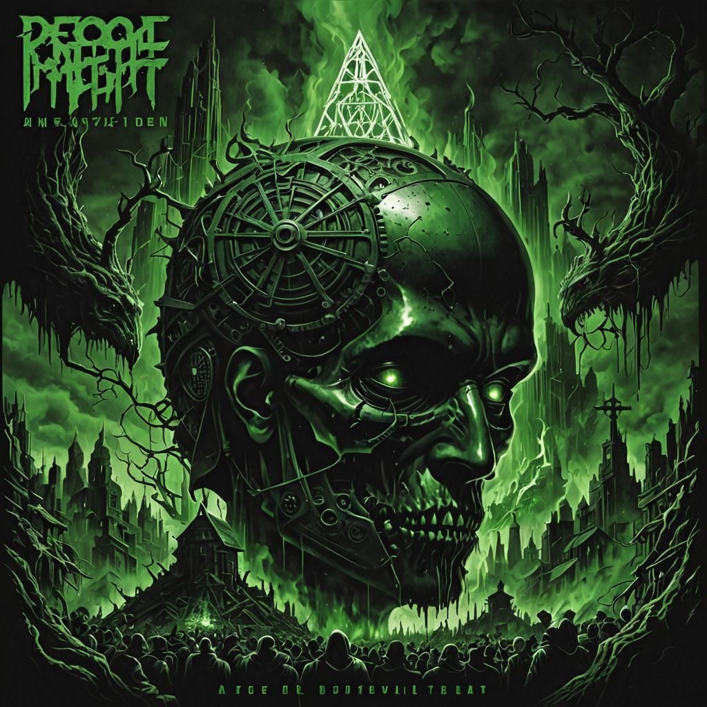 Dystopian Album Cover Art in Metal Style