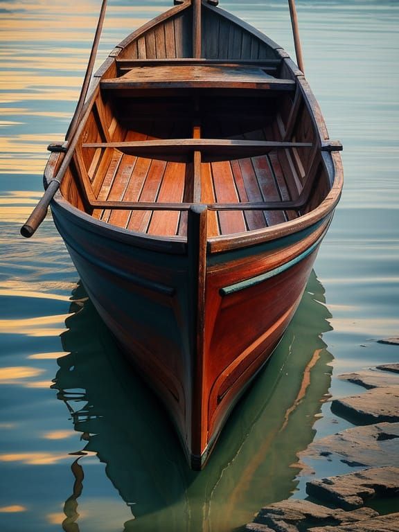 Lone Fisherman at Dawn in Watercolor Style
