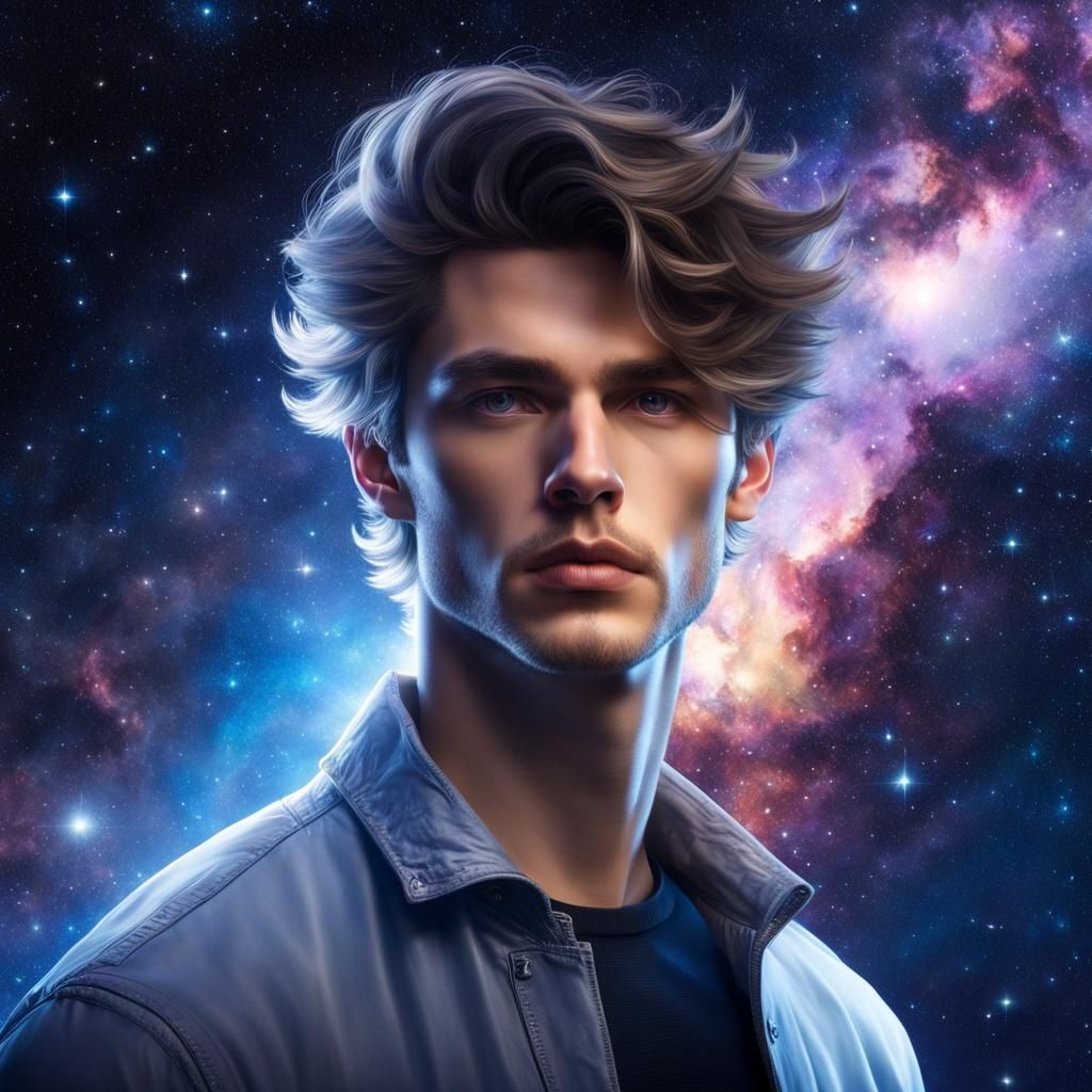 Gay Twink Among Stars and Nebula