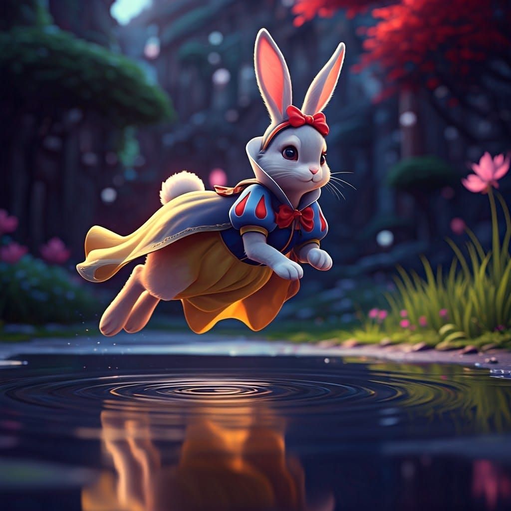 Snow White Bunny Leaping, 3D Anime Style