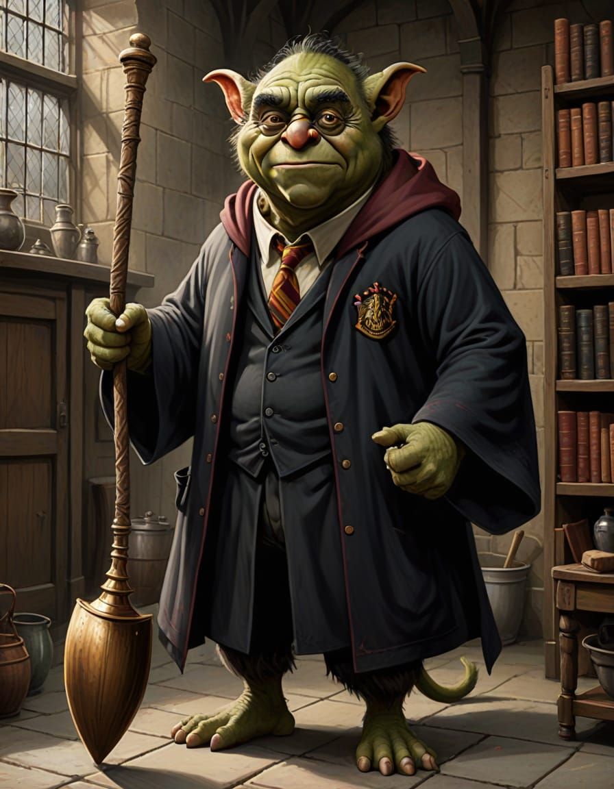 Trolls in Bathroom with Clubs, Photorealistic