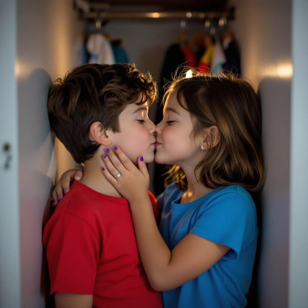 Kiss in the Wardrobe: A Whimsical, Dreamy Moment