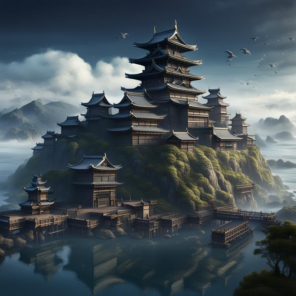 Dark Fantasy Medieval Japanese Ninja Port City