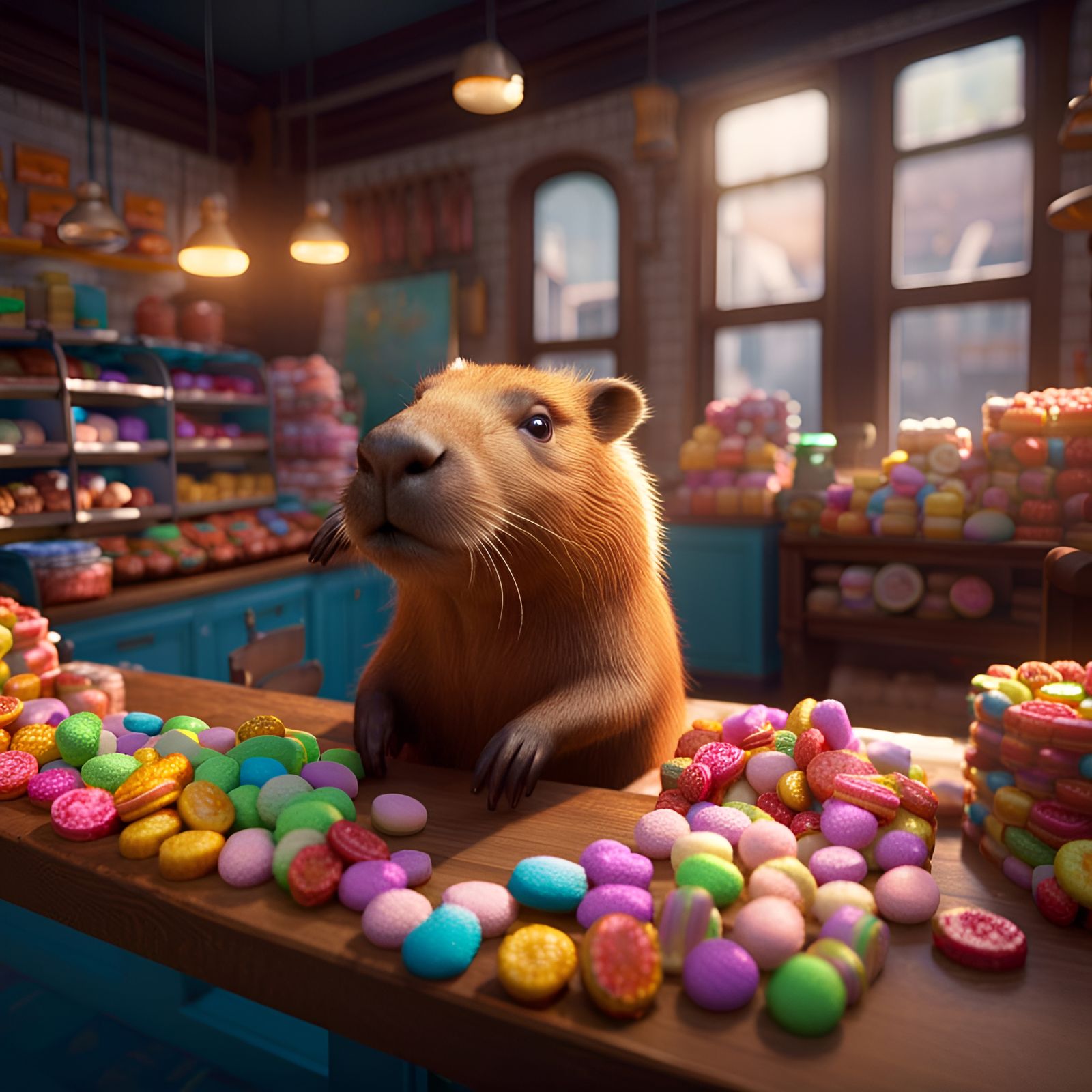 Capybara Sells Candy: Epic 3D Graphics