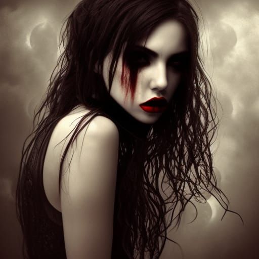 Ana de Armas as a Vampire in Horror Style