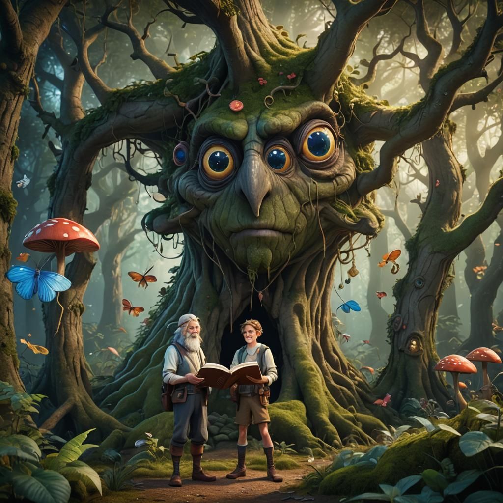 Friendly Giant Reading Bedtime Stories in Enchanted Forest