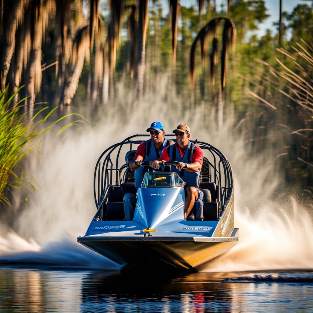 Airboat Speeds Through Okefenokee Swamp