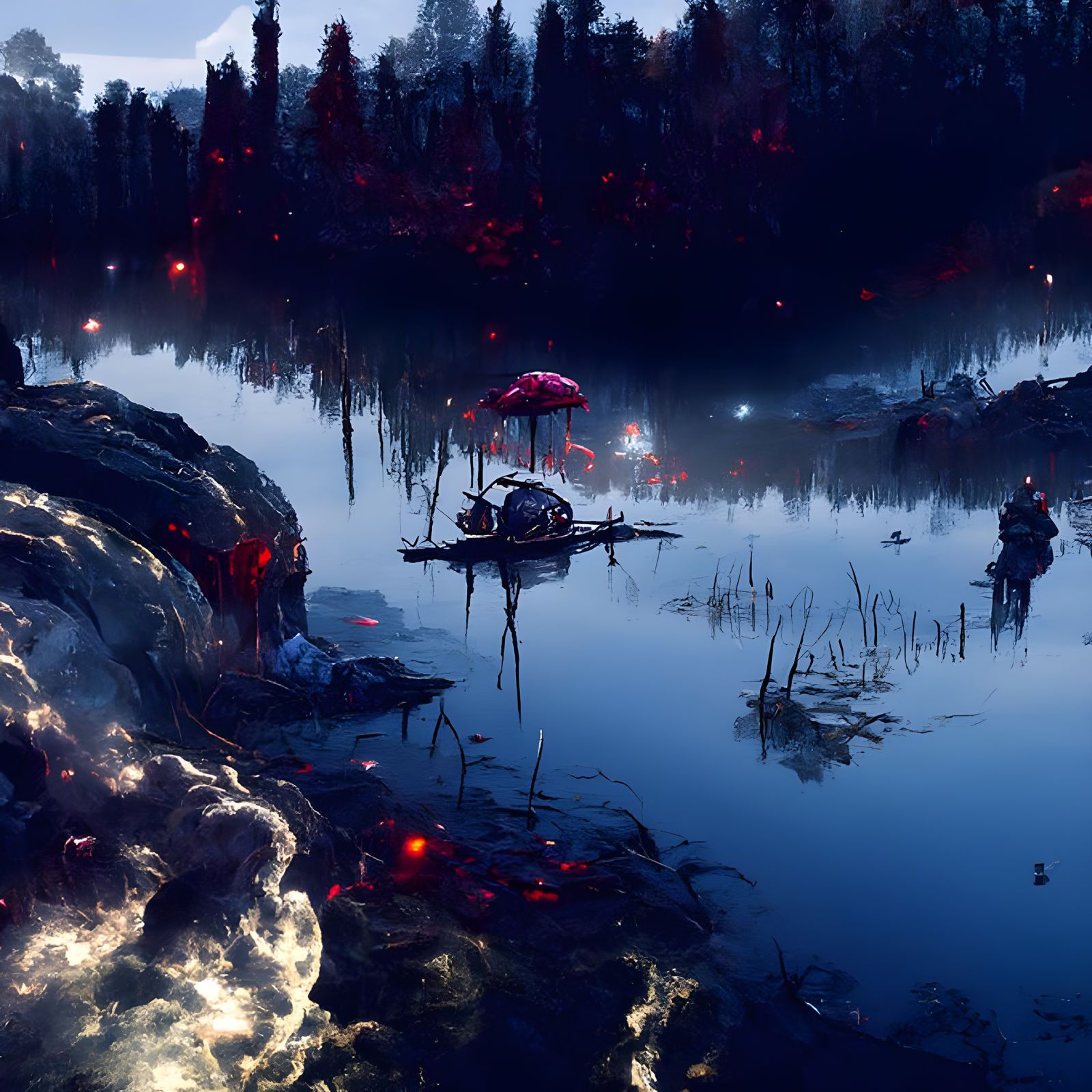 Ethereal Nature Scene Inspired by Crawdads, Hyperrealistic P...