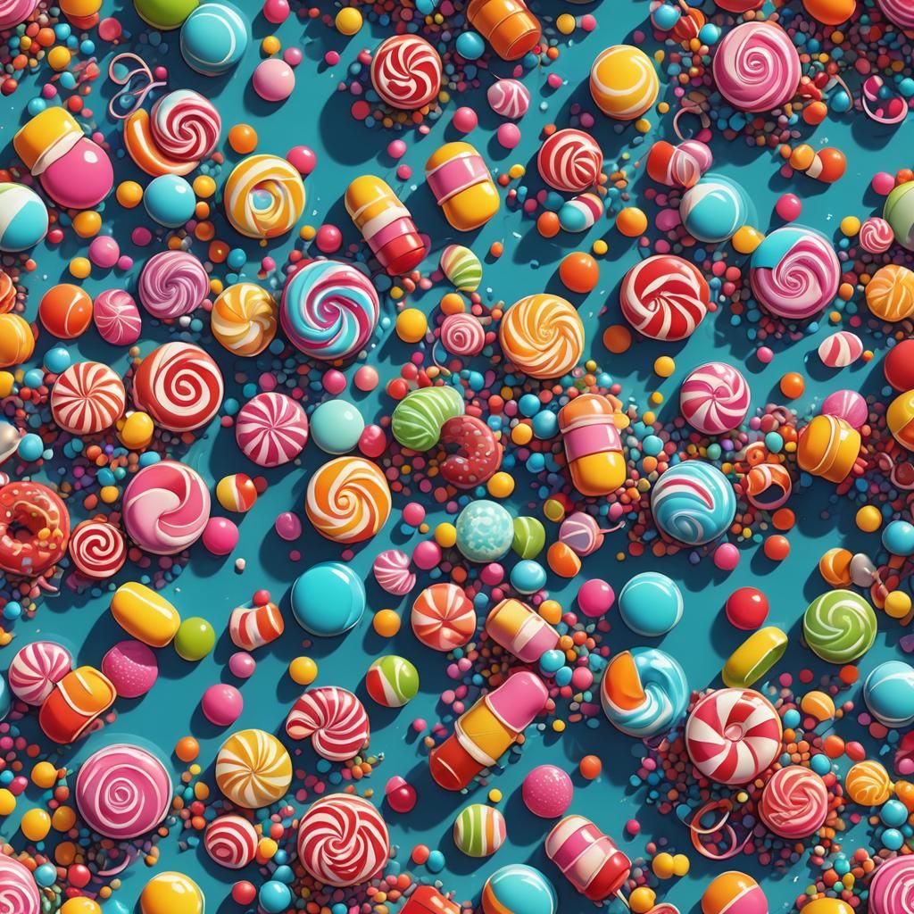 Abstract Candy Art Cabana on the Sea