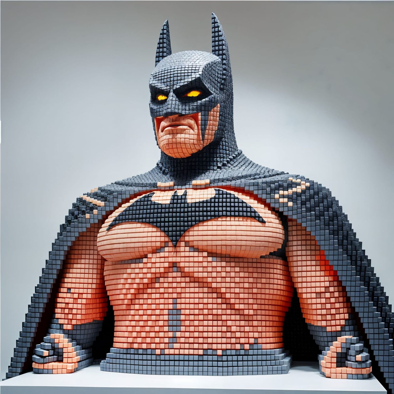 Giant Batman Sculpture Made from Cubes