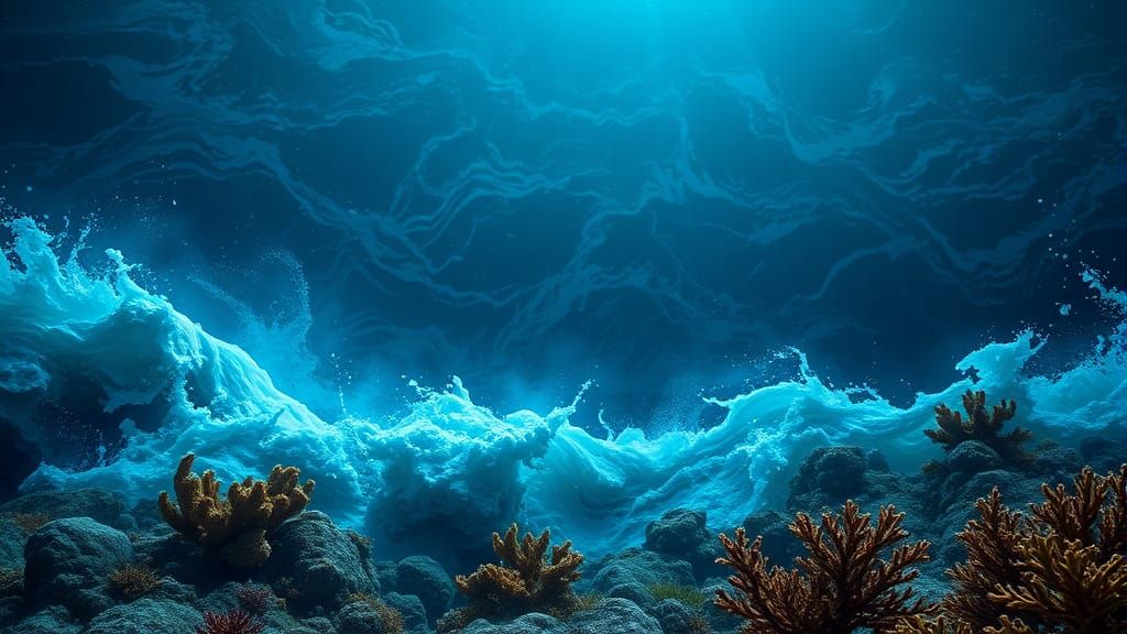 Epic Ocean Waves in Digital Matte Painting Style