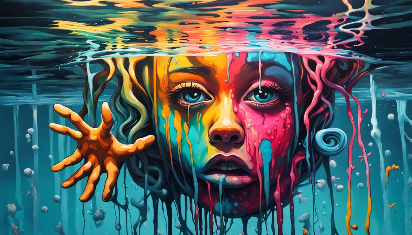 Trapped Underwater: Graffiti Splash Art in Street Style