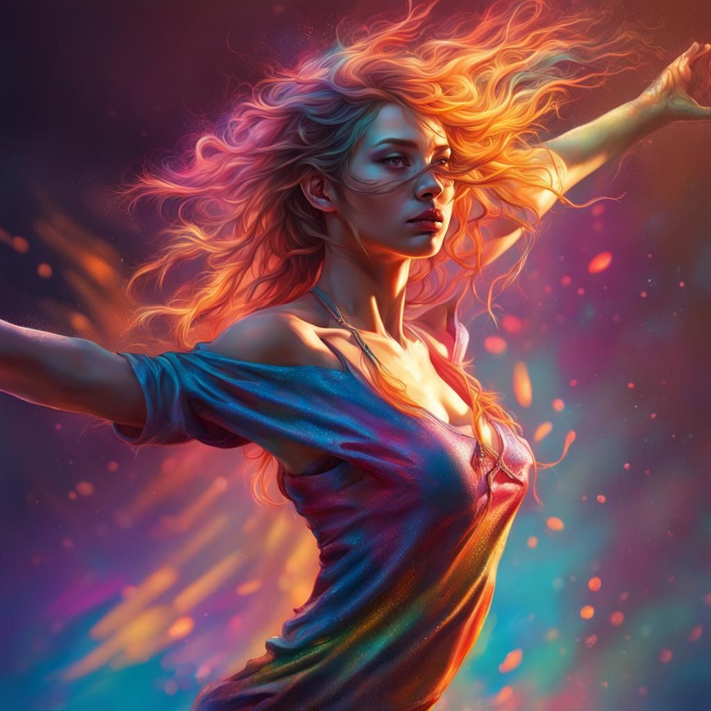 Intricate Fantasy Dancer in Splash Art Style