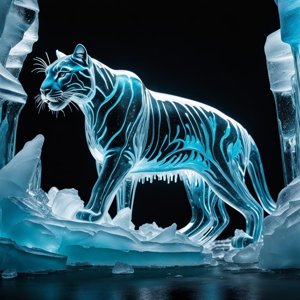 Ice Sculpture, Winter Tiger ❄️🐯🧊