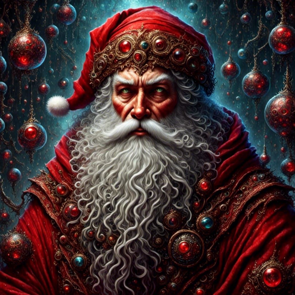 Cosmic Horror Santa Claus in Matte Painting Style