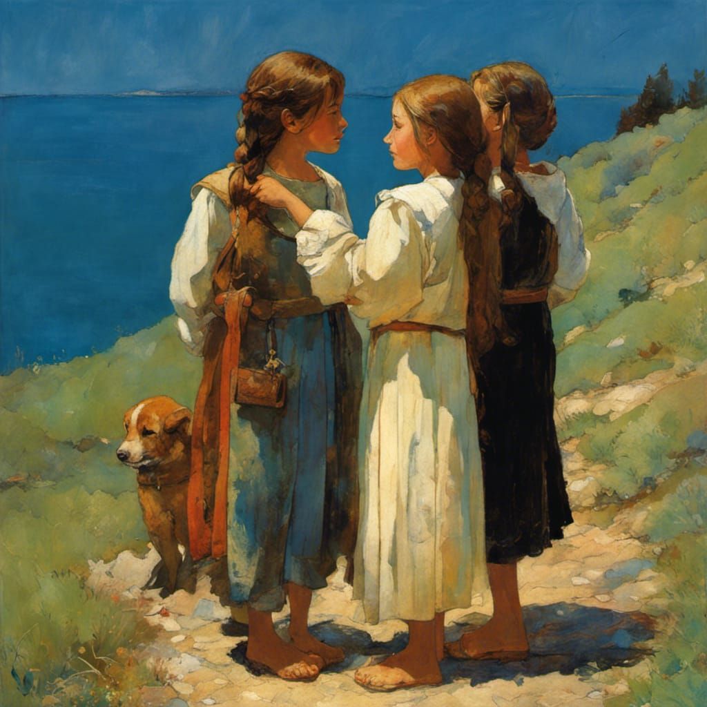 Abstract Friendship Inspired by Surrealist Paintin - AI Art