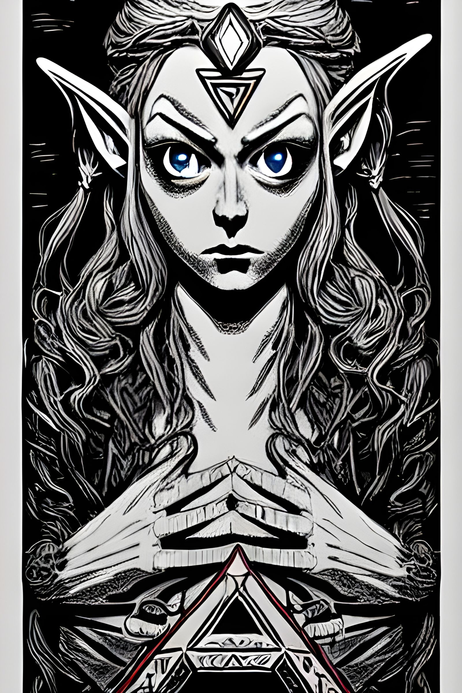 Zelda Engraving in Street Art Style