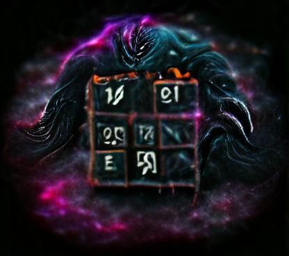 Cyberpunk Calendar Date with Runes Nebula Horror