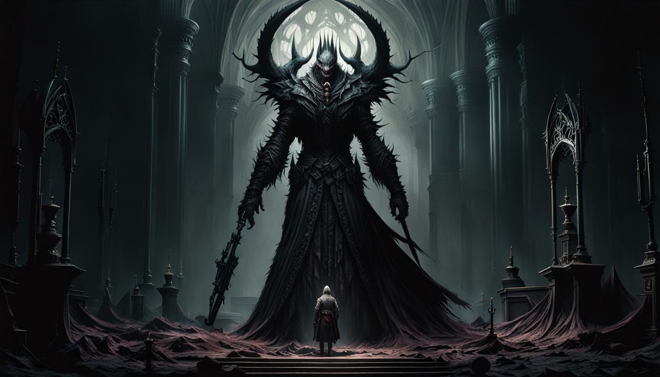 Blasphemous Monster in Dark Fantasy Style