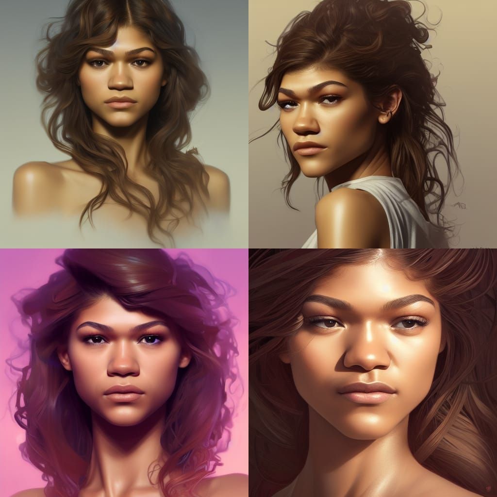 Zendaya Portrait in Digital Art Style